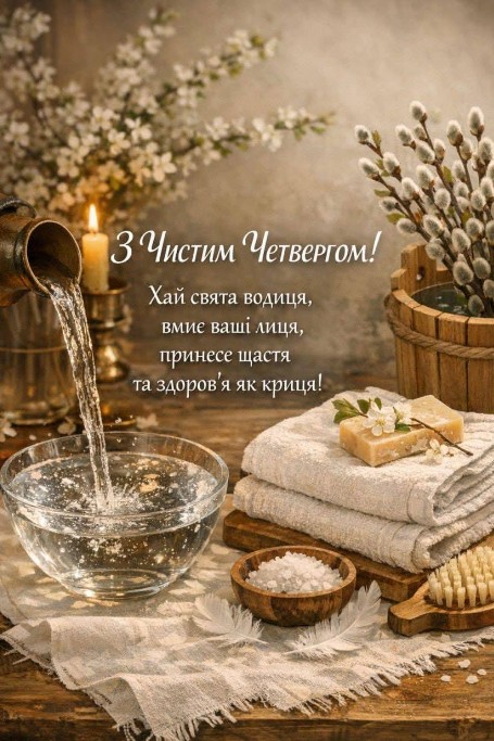 Листівка з Чистим Четвергом: красиве привітання