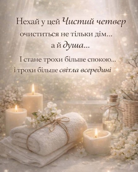 Листівка з Чистим четвергом: ніжне вітання зі святом