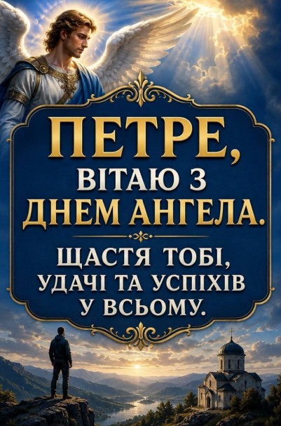 Петру з Днем ангела — гарне привітання