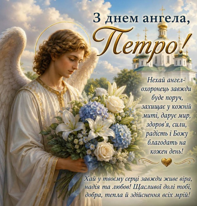 Листівка з Днем ангела Петра