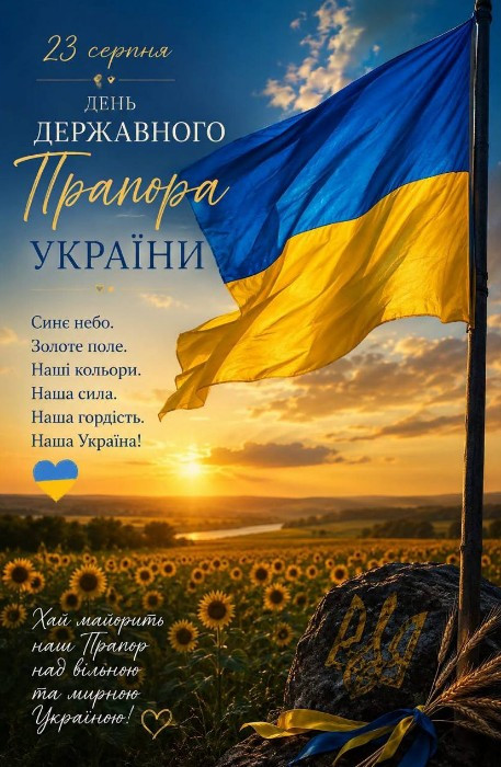 Патріотична листівка з прапором України