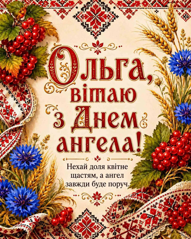 Листівка з Днем ангела Ольги