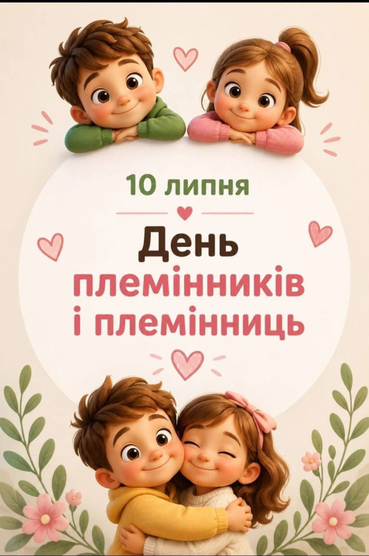Листівка на День племінників та племінниць 10 липня