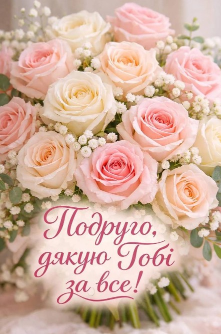 З днем подруги вітаю!  Дякую за нашу дружбу!