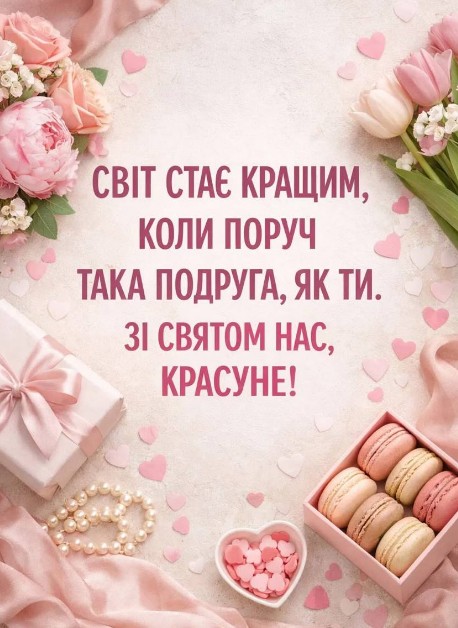 Привітання на день подруги!