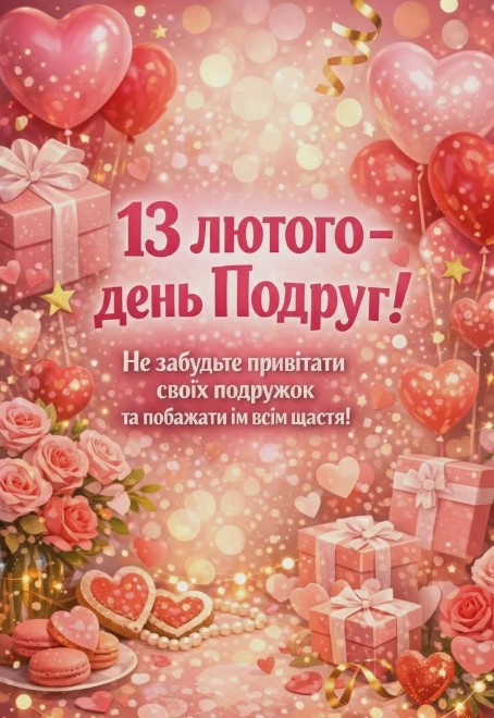 13 лютого день подруг! Витаємо!