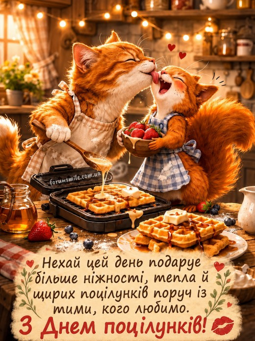 Листівка з Днем поцілунків