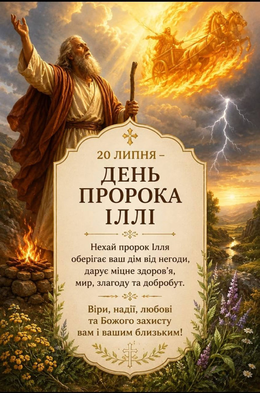 Привітання та побажання на День пророка Іллі.