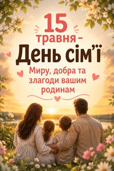 Листівка до Дня сім'ї 15 травня – гарне привітання родині