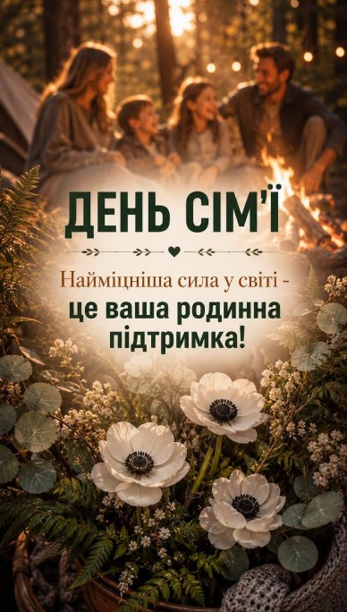 Листівка до Дня сім'ї з теплими побажаннями