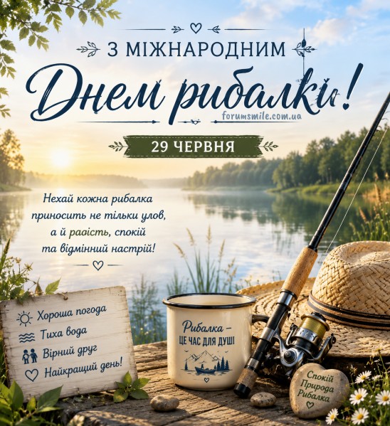 З міжнародним Днем рибалки! 29 червня, витаємо!
