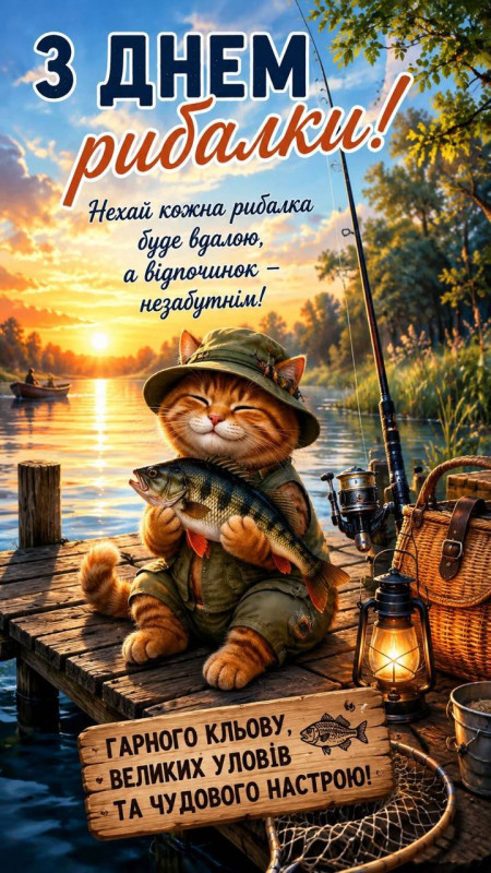 Вітальна листівка з Днем рибалки 