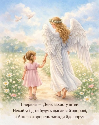 Листівка на 1 червня — День захисту дітей.