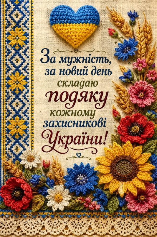 Листівка з подякою захисникам України: патріотичний дизайн