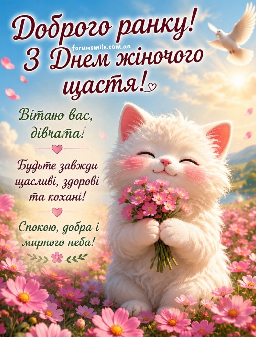 Доброго ранку, дівчата! З Днем жіночого щастя!