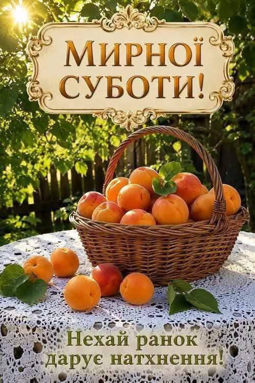Листівка з побажанням Мирної суботи та натхнення