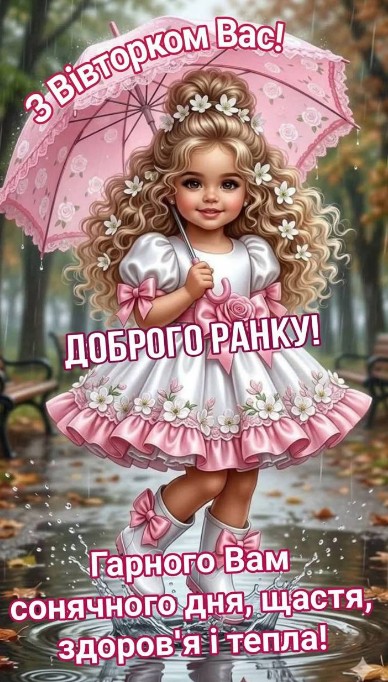 Листівка З вівторком та доброго ранку