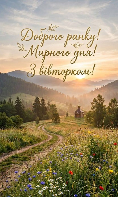 Доброго ранку, мирного дня! Картинка з вівторком