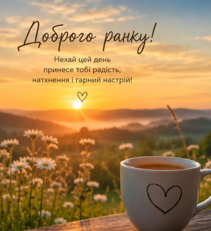Листівка Доброго ранку з кавою 