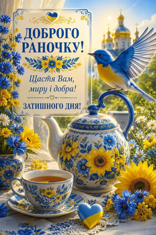Листівка Доброго ранку: побажання миру та затишку