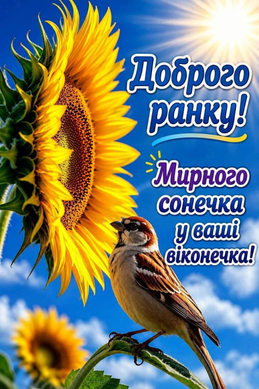 Kистівкf з побажанням доброго ранку, мирного неба