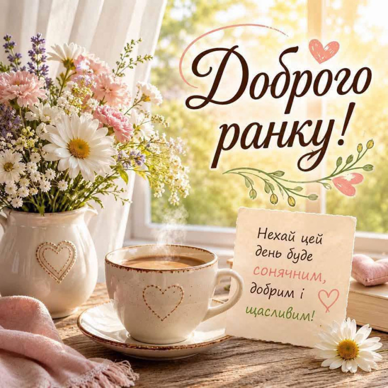 Листівка Доброго ранку з побажанням щастя