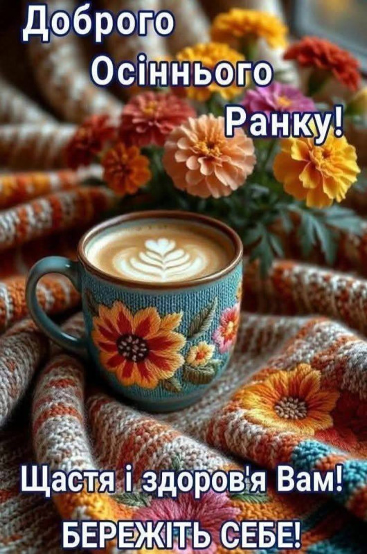 Листівка Доброго осіннього ранку, гарні привітання