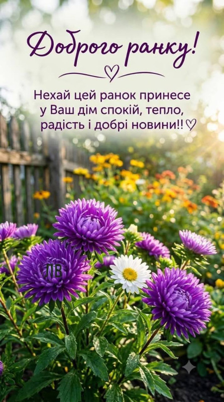Листівка Доброго ранку з квітами — привітання для близьких