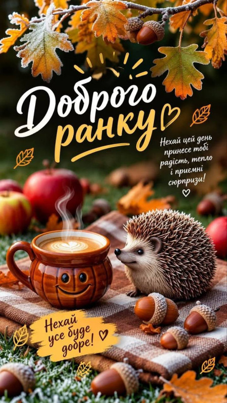 Листівка Доброго ранку - Осіннє привітання