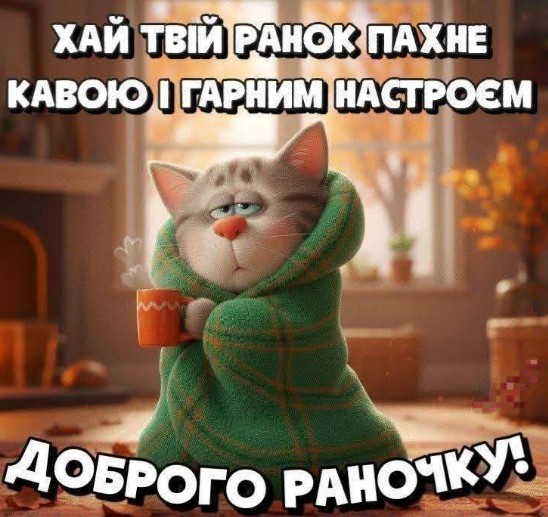 Хай твій ранок пахне кавою і гарним настроєм!
