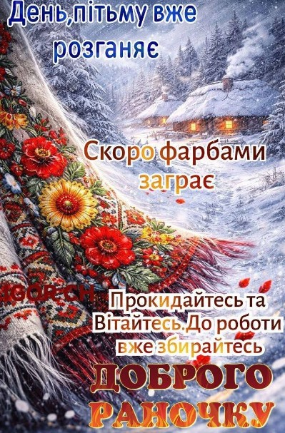 Доброго раночку! Гарного робочого дня!