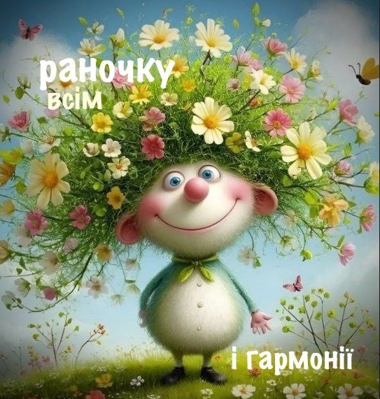 Листівка Доброго ранку: миле створіння з квітами