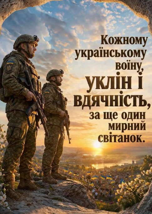 Патріотична листівка: Подяка воїнам ЗСУ за мирний світанок