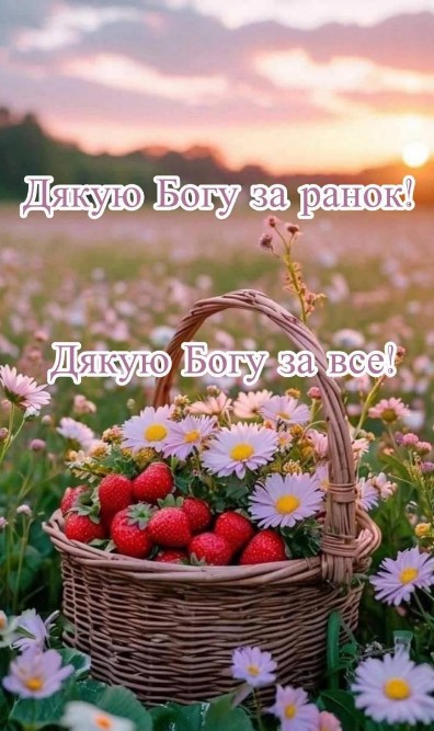Ранкова листівка: Дякую Богу за все – квіти та полуниця