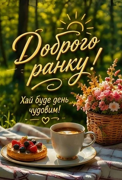 Доброго ранку, хай день буде чудовим!
