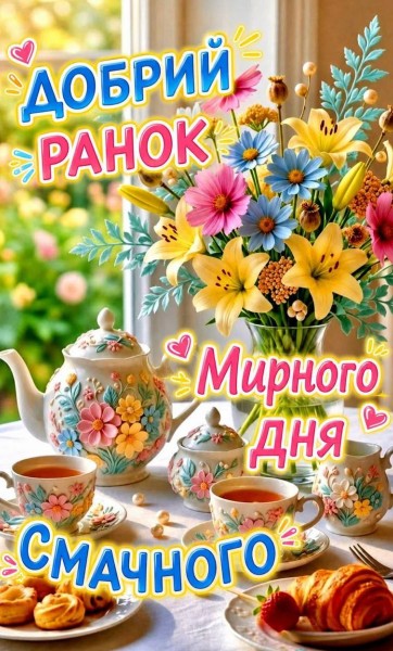 Доброго ранку та Мирного дня з квітами