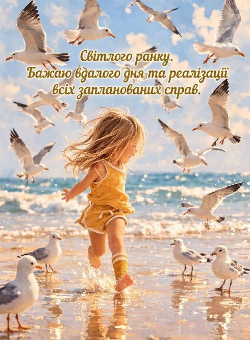 Листівка Світлого ранку, гарного дня.