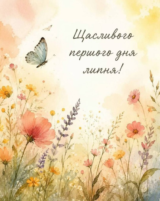 Листівка Щасливого першого дня липня
