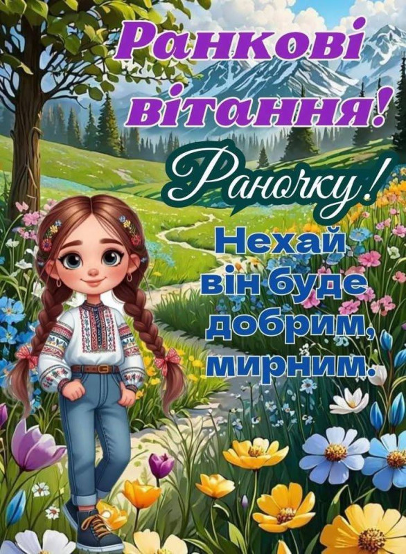 Листівка Ранкові вітання: Доброго та мирного ранку