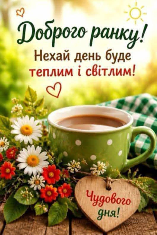 Листівка Доброго ранку, затишне привітання.