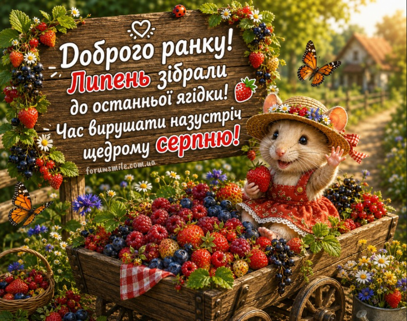 Листівка Доброго ранку: прощання з липнем та зустріч серпня