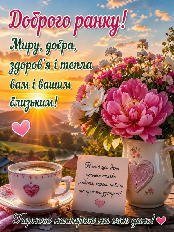 Ранкова листівка: Доброго ранку, миру та добра