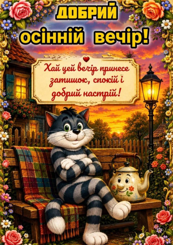 Листівка Добрий осінній вечір 