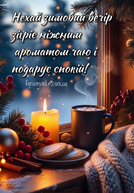 Нехай цей вечір пахне улюбленим чаєм, а на душі буде тихо й спокійно.