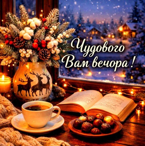 Нехай вечір принесе гарні новини та приємний відпочинок!