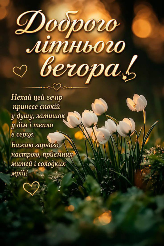 Листівка Доброго літнього вечора 