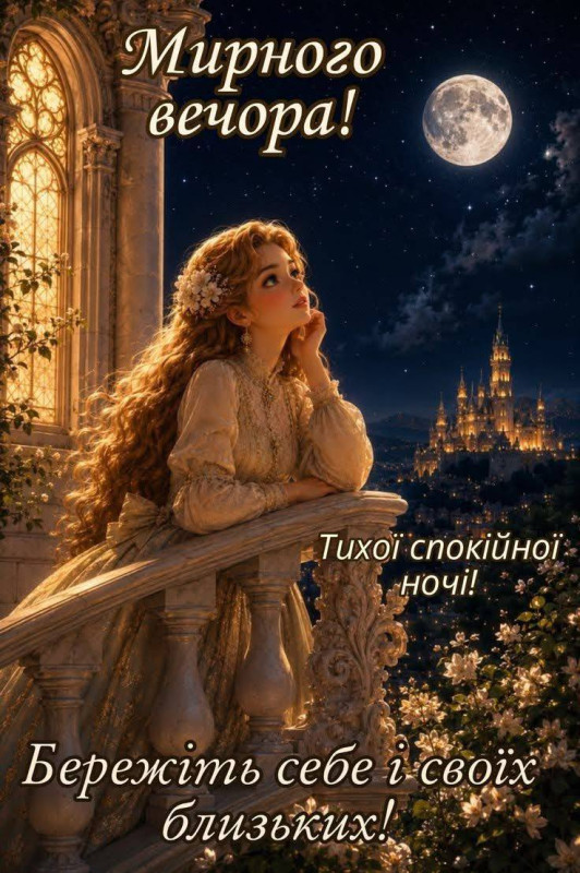 Листівка Мирного вечора та тихої ночі