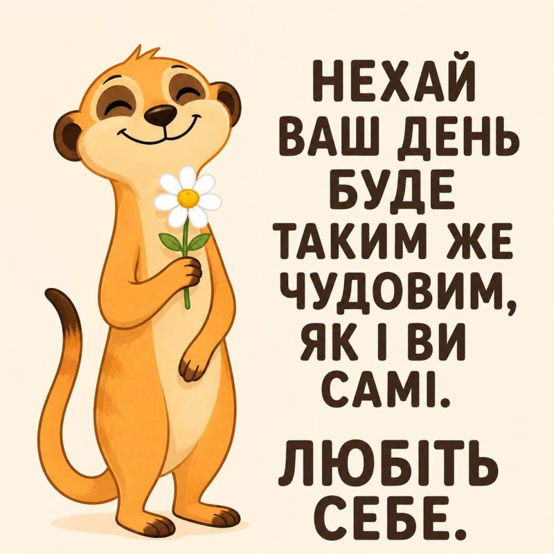 Листівка з мотиваційним написом про любов до себе