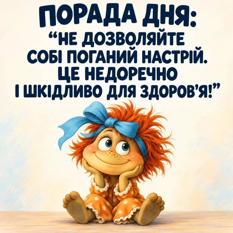 Листівка з мотивувальною порадою дня 