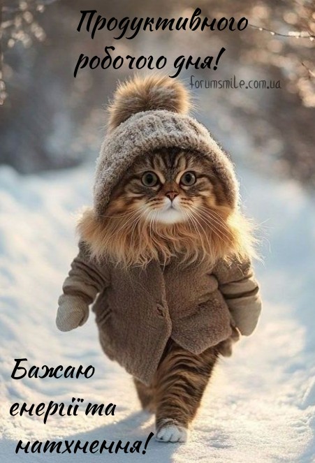Продуктивного робочого дня! Бажаю енергії та натхнення!